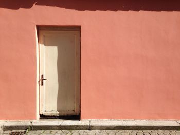 Closed door of old building