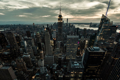 Aerial view of buildings in city