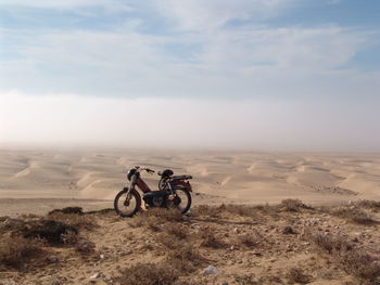 Lonesome motorcycle in essaouira