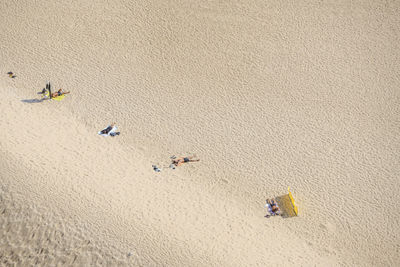 High angle view of people on beach