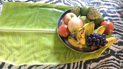 Close-up of fruits in bowl on table