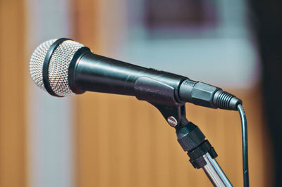 Close-up of microphone 