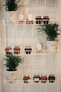 Potted plants on table at store