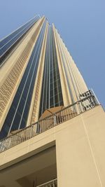 Low angle view of modern building against sky