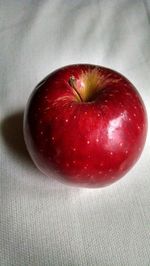 High angle view of apple on table