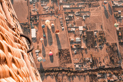 High angle view of buildings in city