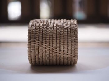 Close-up of leather on table
