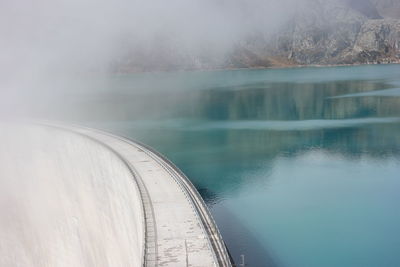 High angle view of dam