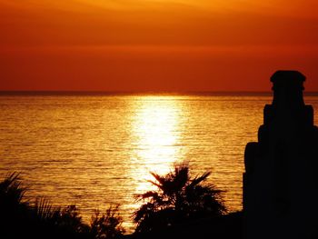 Scenic view of sea during sunset