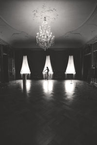 Interior of illuminated tunnel