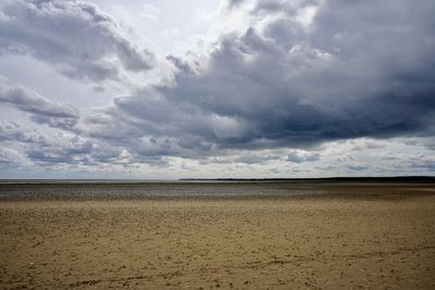 Scenic view of beach against sky