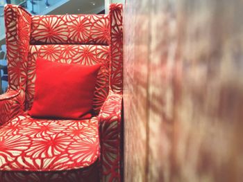 Close up of red fabric