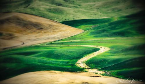 High angle view of land