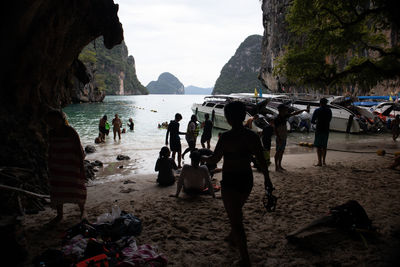 Group of people on beach