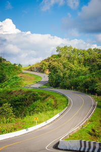 The road on a mountain at nan northern of thailand