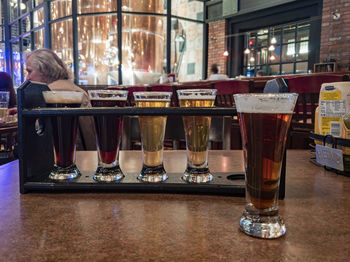 Glass of wine glasses on table