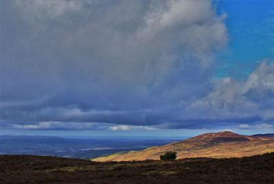 Scenic view of landscape against cloudy sky