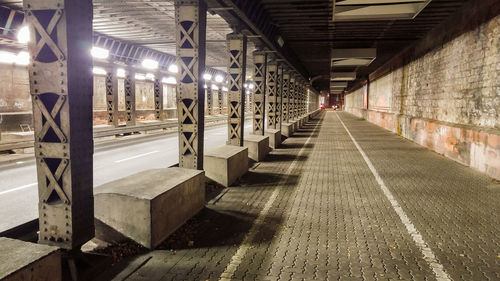 Illuminated corridor of building