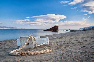 Scenic view of beach against sky