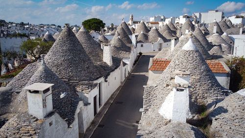 High angle view of buildings in city