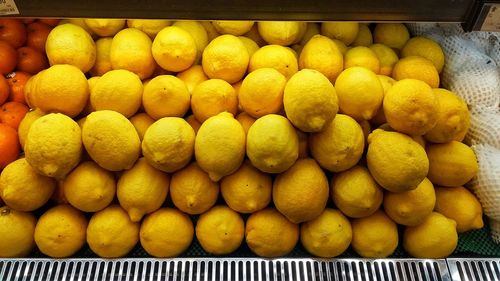 High angle view of fruits for sale at market stall