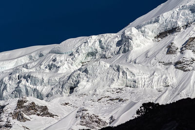 Snow covered mountains against sky