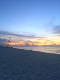 Scenic view of sea at sunset