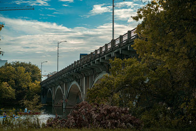 Bridge over river against sky