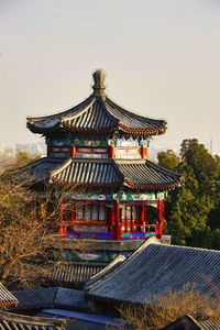 View of temple building against sky