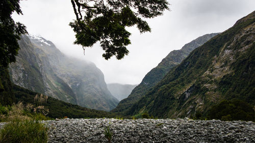 Scenic view of mountains against sky