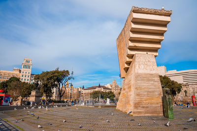 Monument to francesc macia on catalonia square view