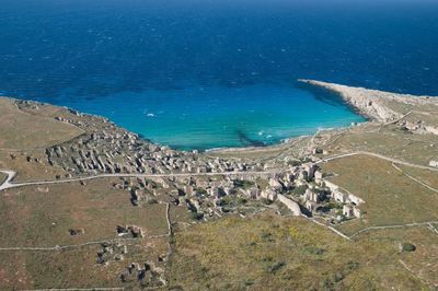High angle view of sea against sky