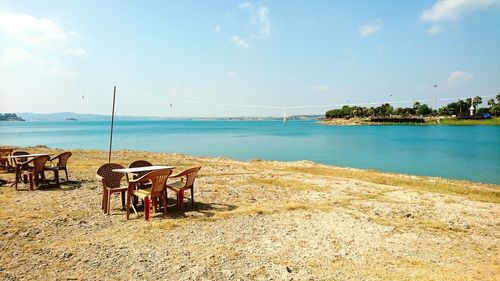 Chairs on beach