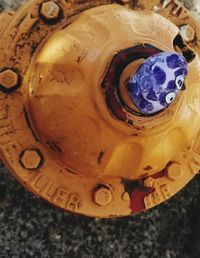 High angle view of chocolate cake