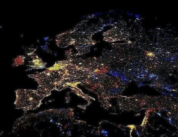 Europe at night