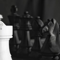 Close-up of chess pieces