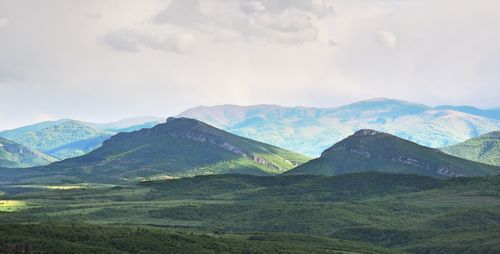 Scenic view of mountains against sky