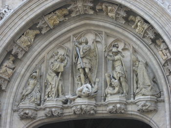 Low angle view of statue of historical building