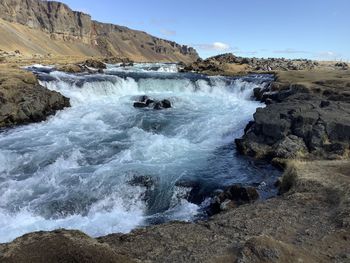 Landscape of a river with rapids