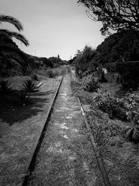 View of railroad tracks against sky