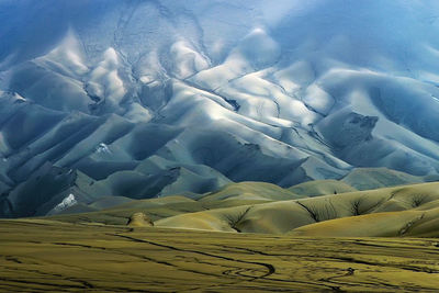 Aerial view of snow landscape