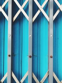 Full frame shot of closed blue door