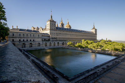 Monastery in old town against clear sky