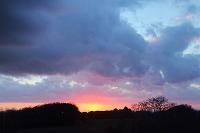Scenic view of landscape against cloudy sky