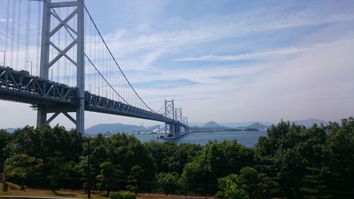 View of suspension bridge against sky