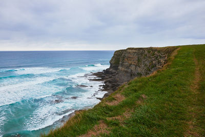 A typical landscape of the cantabrian coast in santander, spain