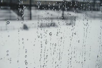 Close-up of water drops on glass