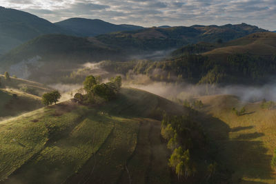 High angle view of landscape against sky