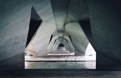 Below view of bridge over sea