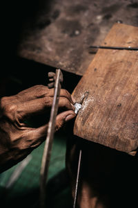 Man working on wood